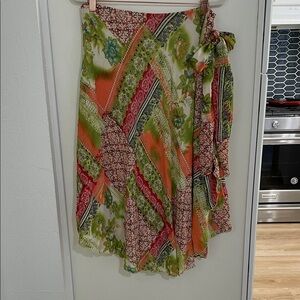 Ninety Multi Patterned Midi Skirt with side tie | M P
